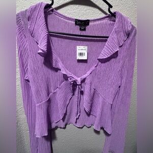 Love 83 Ribbed Purple Top